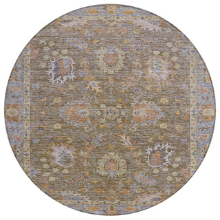 Piper Looms Chantille Global ACN2104 Brown Machine Washable Area Rug Round Main Image