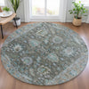 Piper Looms Chantille Global ACN2104 Fern Machine Washable Area Rug Round Lifestyle Image Feature