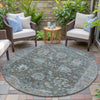 Piper Looms Chantille Global ACN2104 Fern Machine Washable Area Rug Round Outdoor Lifestyle Image Feature