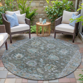 Piper Looms Chantille Global ACN2104 Fern Machine Washable Area Rug Round Outdoor Lifestyle Image Feature