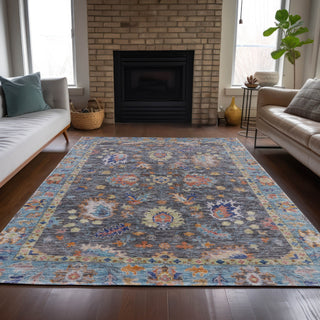 Piper Looms Chantille Global ACN2104 Gray Machine Washable Area Rug Lifestyle Image Feature