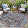 Piper Looms Chantille Global ACN2104 Gray Machine Washable Area Rug Round Outdoor Lifestyle Image Feature