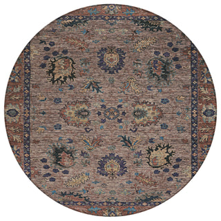 Piper Looms Chantille Global ACN2104 Mocha Machine Washable Area Rug Round Main Image