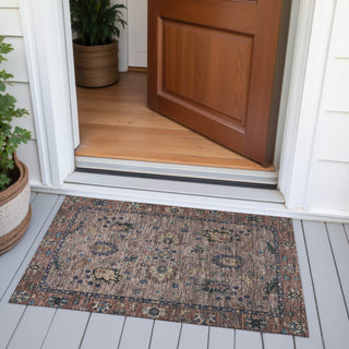 Piper Looms Chantille Global ACN2104 Mocha Machine Washable Area Rug Scatter Outdoor Lifestyle Image Feature