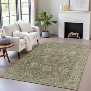 Piper Looms Chantille Global ACN2104 Olive Machine Washable Area Rug Lifestyle Image Feature