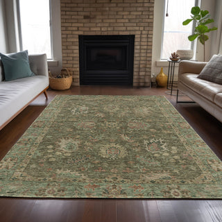 Piper Looms Chantille Global ACN2104 Olive Machine Washable Area Rug Lifestyle Image Feature
