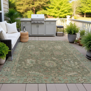 Piper Looms Chantille Global ACN2104 Olive Machine Washable Area Rug Outdoor Lifestyle Image Feature