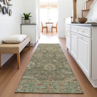 Piper Looms Chantille Global ACN2104 Olive Machine Washable Area Rug Runner Lifestyle Image Feature