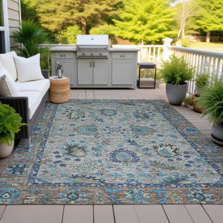 Piper Looms Chantille Global ACN2104 Pewter Machine Washable Area Rug Outdoor Lifestyle Image Feature