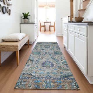 Piper Looms Chantille Global ACN2104 Pewter Machine Washable Area Rug Runner Lifestyle Image Feature