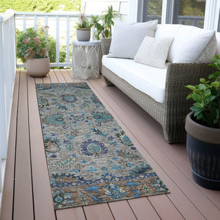 Piper Looms Chantille Global ACN2104 Pewter Machine Washable Area Rug Runner Outdoor Lifestyle Image Feature