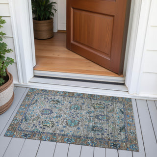 Piper Looms Chantille Global ACN2104 Pewter Machine Washable Area Rug Scatter Outdoor Lifestyle Image Feature