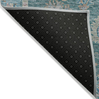 Piper Looms Chantille Global ACN2104 Teal Machine Washable Area Rug Backing Image