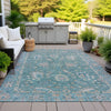 Piper Looms Chantille Global ACN2104 Teal Machine Washable Area Rug Outdoor Lifestyle Image Feature