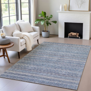 Piper Looms Chantille Stripes ACN2105 Blue Machine Washable Area Rug Lifestyle Image Feature