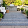 Piper Looms Chantille Stripes ACN2105 Blue Machine Washable Area Rug Outdoor Lifestyle Image Feature