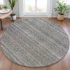 Piper Looms Chantille Stripes ACN2105 Brown Machine Washable Area Rug Round Lifestyle Image Feature