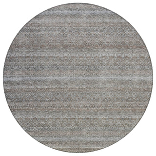 Piper Looms Chantille Stripes ACN2105 Brown Machine Washable Area Rug Round Main Image