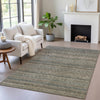 Piper Looms Chantille Stripes ACN2105 Chocolate Machine Washable Area Rug Lifestyle Image Feature