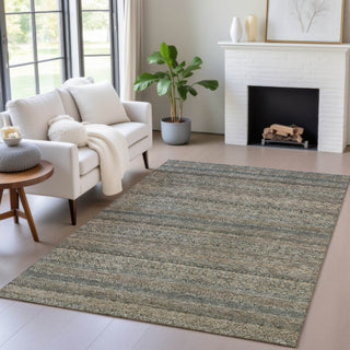 Piper Looms Chantille Stripes ACN2105 Chocolate Machine Washable Area Rug Lifestyle Image Feature