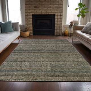 Piper Looms Chantille Stripes ACN2105 Chocolate Machine Washable Area Rug Lifestyle Image Feature