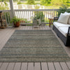 Piper Looms Chantille Stripes ACN2105 Chocolate Machine Washable Area Rug Outdoor Lifestyle Image Feature