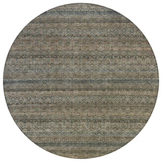 Piper Looms Chantille Stripes ACN2105 Chocolate Machine Washable Area Rug Round Main Image