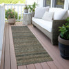 Piper Looms Chantille Stripes ACN2105 Chocolate Machine Washable Area Rug Runner Outdoor Lifestyle Image Feature