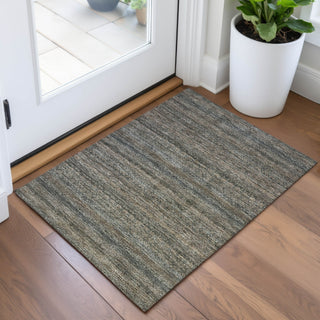 Piper Looms Chantille Stripes ACN2105 Chocolate Machine Washable Area Rug Scatter Lifestyle Image Feature
