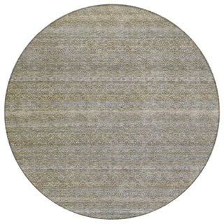 Piper Looms Chantille Stripes ACN2105 Khaki Machine Washable Area Rug Round Main Image