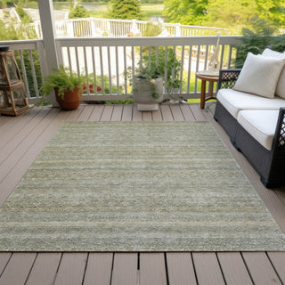 Piper Looms Chantille Stripes ACN2105 Linen Machine Washable Area Rug Outdoor Lifestyle Image Feature