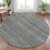 Piper Looms Chantille Stripes ACN2105 Pewter Machine Washable Area Rug Round Lifestyle Image Feature