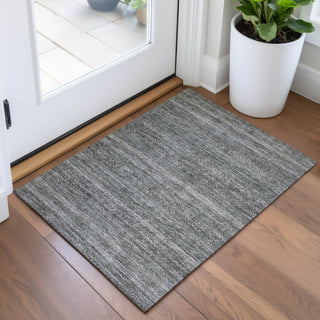 Piper Looms Chantille Stripes ACN2105 Pewter Machine Washable Area Rug Scatter Lifestyle Image Feature