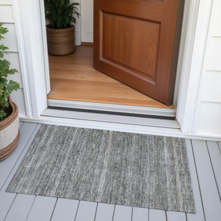 Piper Looms Chantille Stripes ACN2105 Pewter Machine Washable Area Rug Scatter Outdoor Lifestyle Image Feature