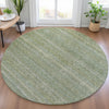 Piper Looms Chantille Stripes ACN2105 Sage Machine Washable Area Rug Round Lifestyle Image Feature
