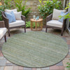 Piper Looms Chantille Stripes ACN2105 Sage Machine Washable Area Rug Round Outdoor Lifestyle Image Feature