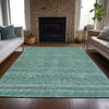 Piper Looms Chantille Stripes ACN2105 Teal Machine Washable Area Rug Lifestyle Image Feature