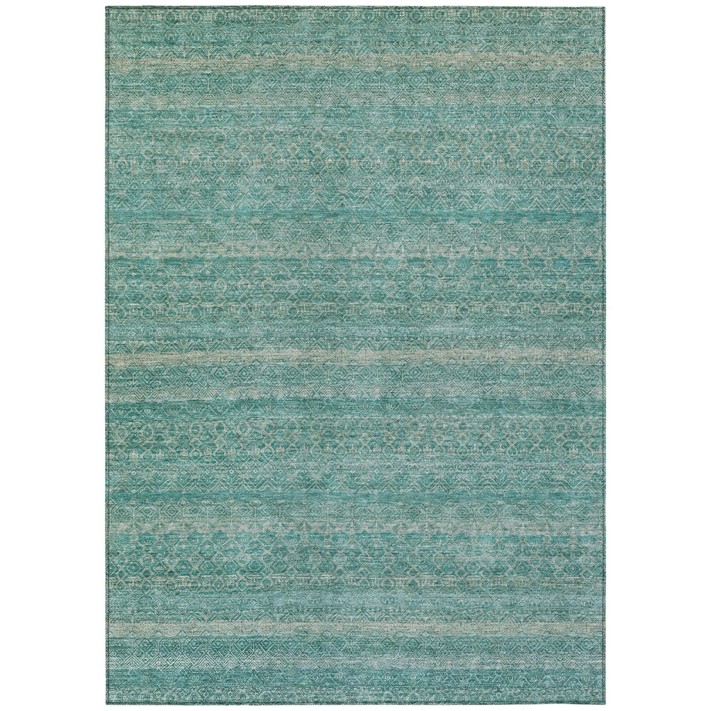 Piper Looms Chantille Stripes ACN2105 Teal Machine Washable Area Rug main image