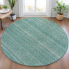 Piper Looms Chantille Stripes ACN2105 Teal Machine Washable Area Rug Round Lifestyle Image Feature