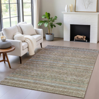 Piper Looms Chantille Stripes ACN2106 Brown Machine Washable Area Rug Lifestyle Image Feature