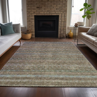 Piper Looms Chantille Stripes ACN2106 Brown Machine Washable Area Rug Lifestyle Image Feature