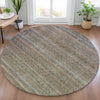 Piper Looms Chantille Stripes ACN2106 Brown Machine Washable Area Rug Round Lifestyle Image Feature