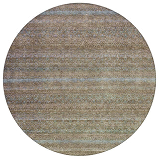 Piper Looms Chantille Stripes ACN2106 Brown Machine Washable Area Rug Round Main Image