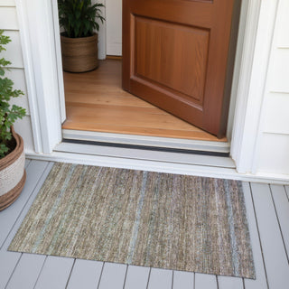 Piper Looms Chantille Stripes ACN2106 Brown Machine Washable Area Rug Scatter Outdoor Lifestyle Image Feature