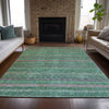 Piper Looms Chantille Stripes ACN2106 Green Machine Washable Area Rug Lifestyle Image Feature