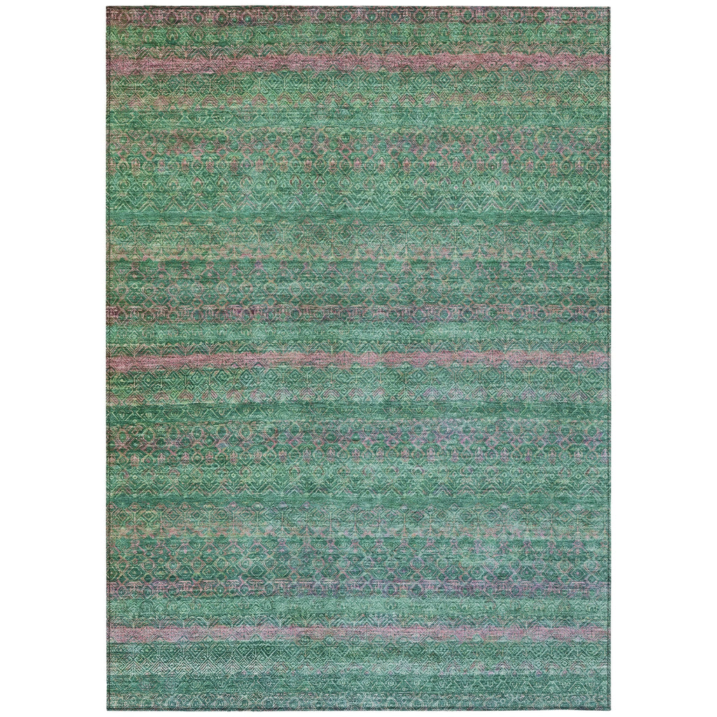 Piper Looms Chantille Stripes ACN2106 Green Machine Washable Area Rug main image