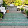 Piper Looms Chantille Stripes ACN2106 Green Machine Washable Area Rug Outdoor Lifestyle Image Feature