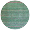 Piper Looms Chantille Stripes ACN2106 Green Machine Washable Area Rug Round Main Image