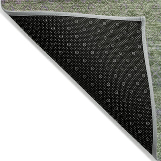 Piper Looms Chantille Stripes ACN2106 Olive Machine Washable Area Rug Backing Image