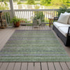 Piper Looms Chantille Stripes ACN2106 Olive Machine Washable Area Rug Outdoor Lifestyle Image Feature